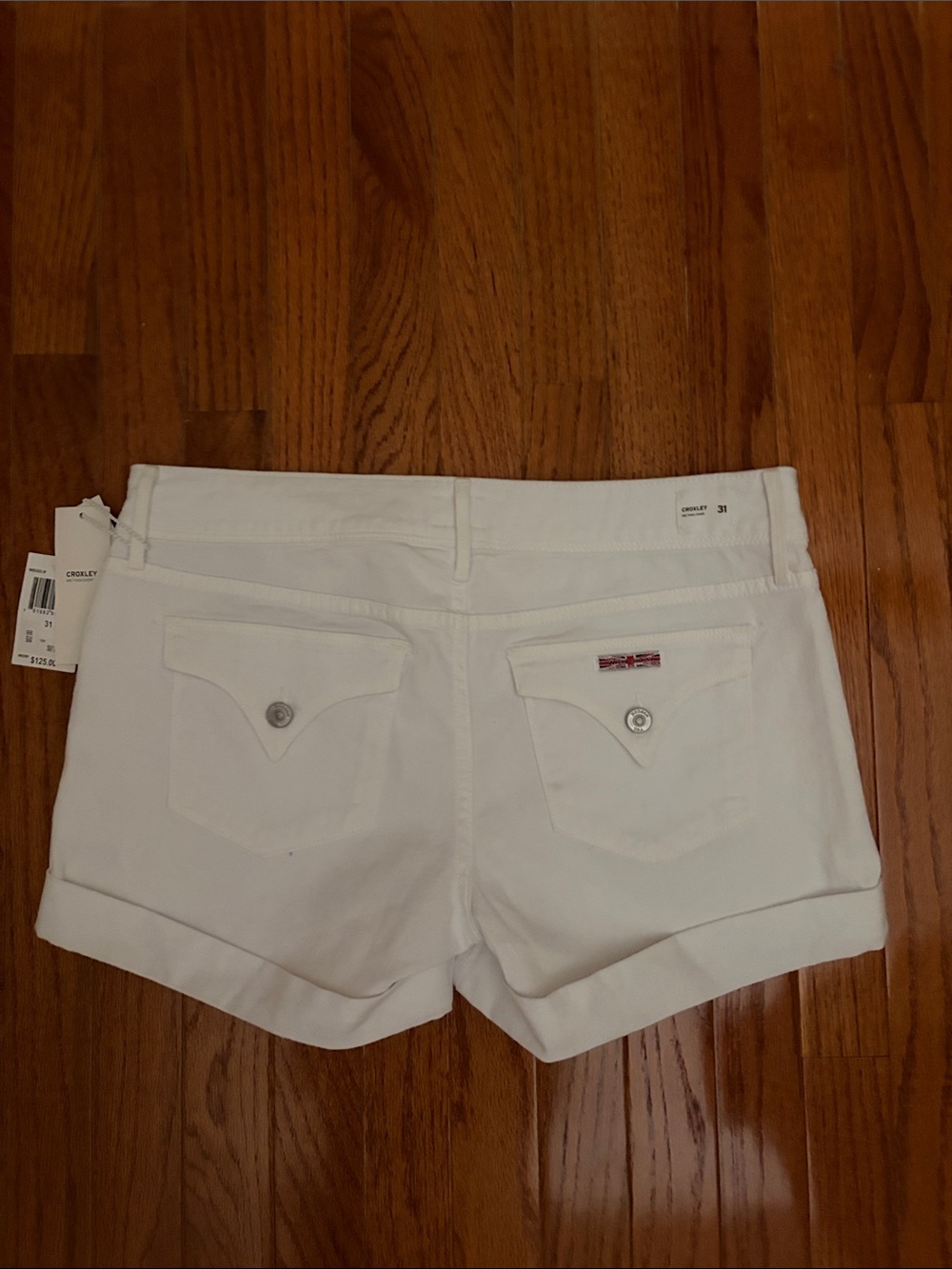 Hudson Jeans Women’s White Cuffed Denim Shorts
